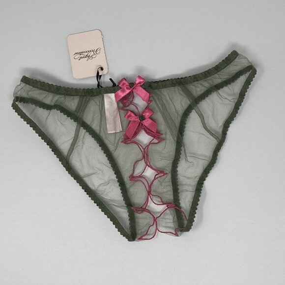 Agent Provocateur Lorna Khaki Pink Ouvert Brief AP3 Medium NWT - Picture 7 of 8